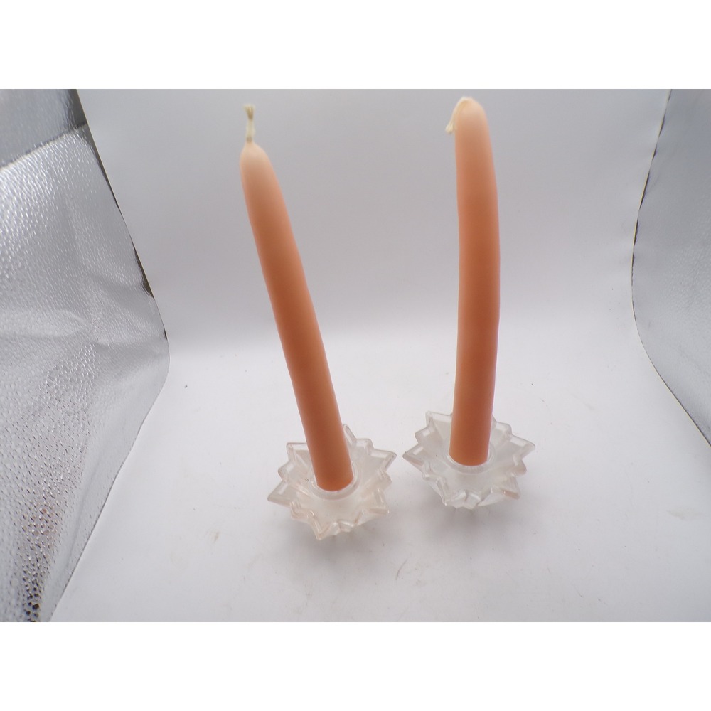 Set of 2 Starburst Candle Holders with Taper Candles | Elegant Table Decor‎